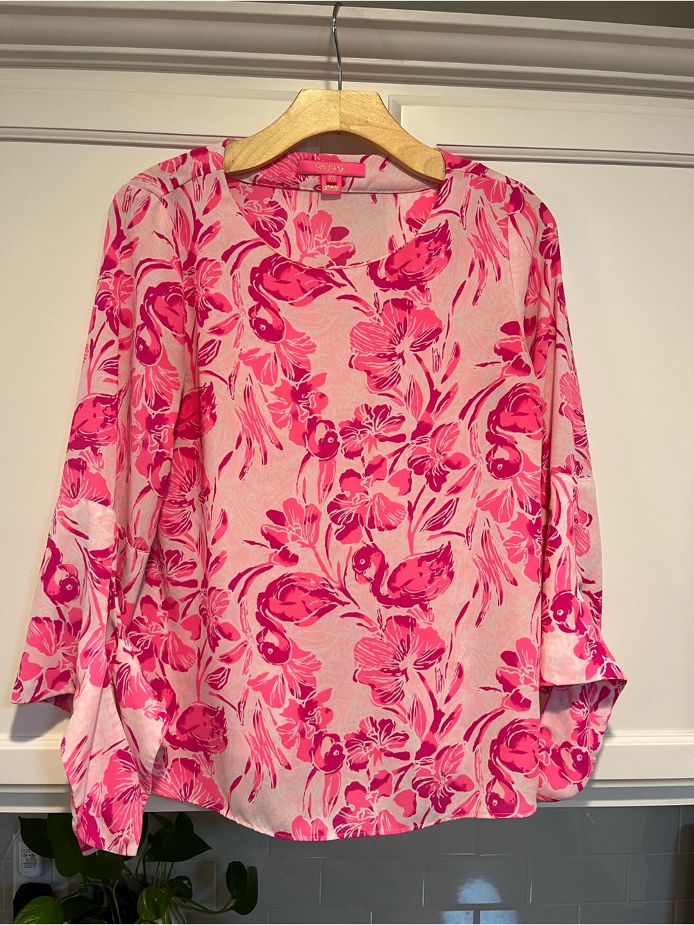 The Lilly Pulitzer Women’s Bright Pink Floral Blouse